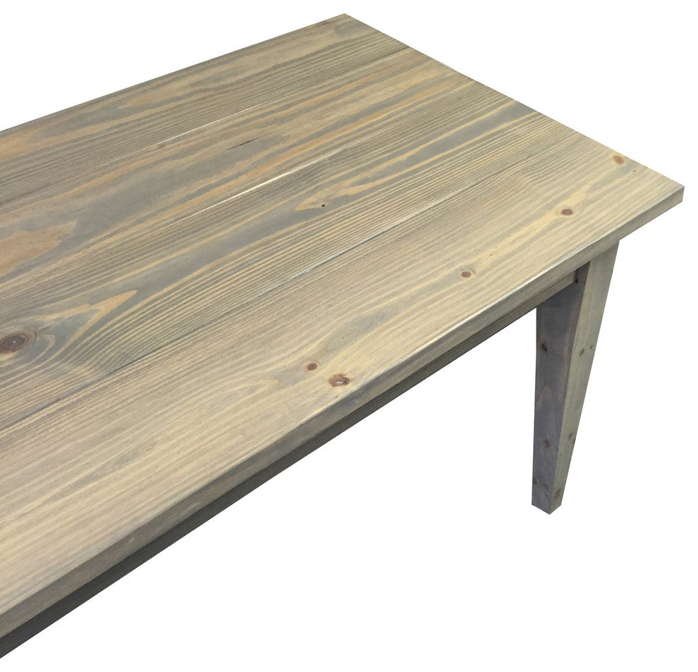 Grey Farmhouse Table With Tapered Legs, 66"