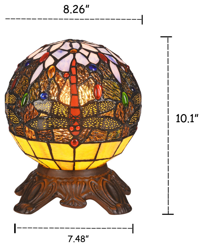 CHLOE-Lighting DEMOISELLE Mosaic 1-Light Dark Bronze Accent Lamp 8" Wide