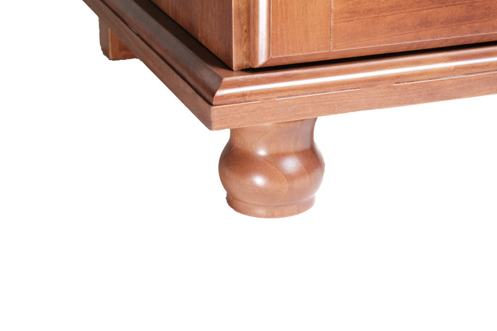 100% Solid Wood Kyle 3-Door Wardrobe, Mocha