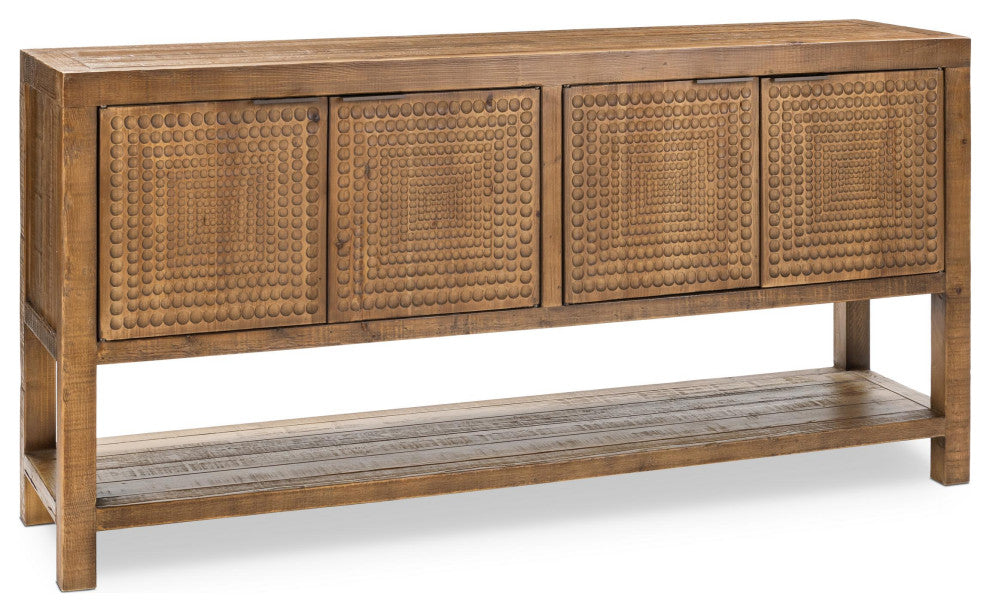Osiris 4-Door Reclaimed Pine Wood Buffet Sideboard by Kosas Home