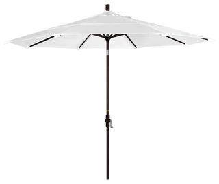11' Aluminum Umbrella Collar Tilt Bronze, Olefin, White