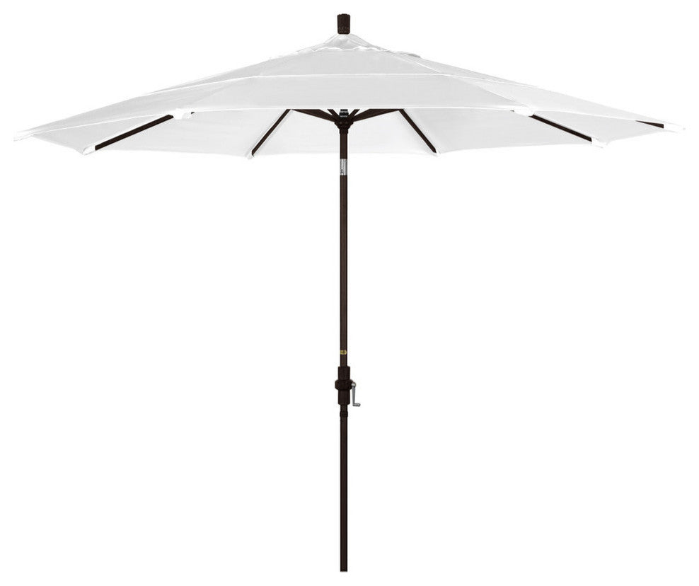11' Aluminum Umbrella Collar Tilt Bronze, Olefin, White