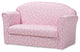 Contemporary Pink and White Heart Patterned Fabric Upholstered Kids 2-Seater Sof