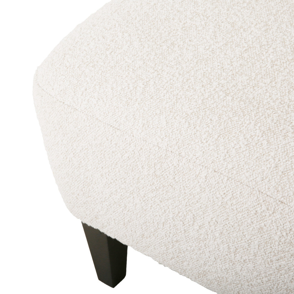 Gerald Boucle Upholstered Club Chair and Ottoman Set, Almond