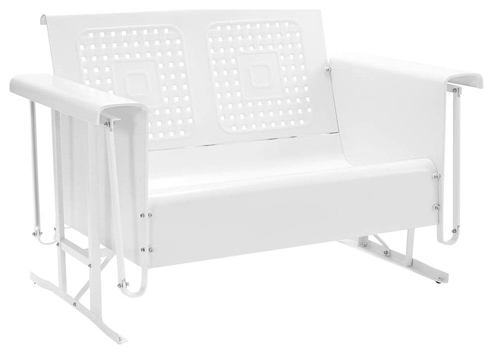 Crosley Bates Loveseat Glider, White