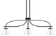 Cavella 3 Light Island Light, Matte Black Finish, 7" Chrome Cone Metal Shades