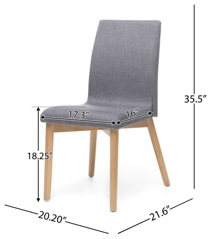 GDF Studio Katherine Mid-Century Modern 5 Piece Dining Set, Dark Gray and Natural Oak
