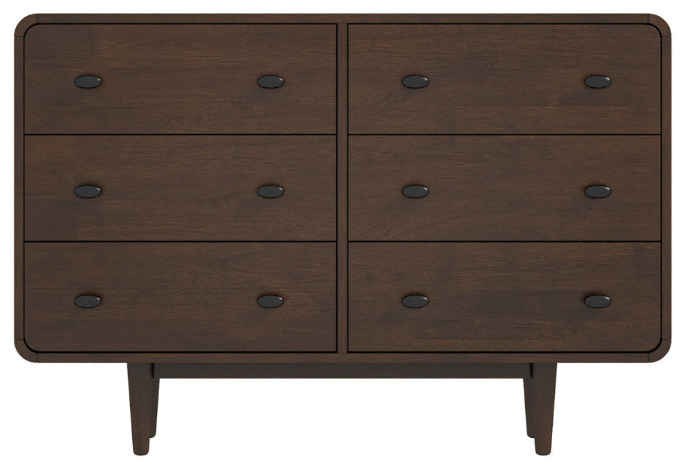 Stein Mid-Century Modern Solid Wood Bedroom Dressers, 6-Drawer