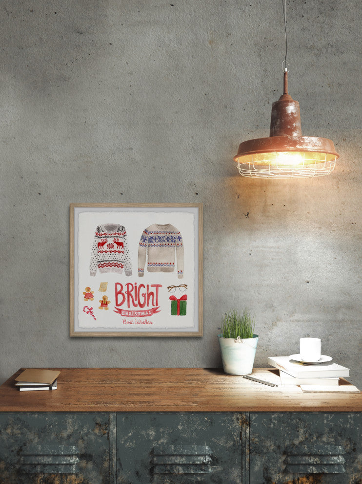 "Bright Christmas" Framed Painting Print, 24x24