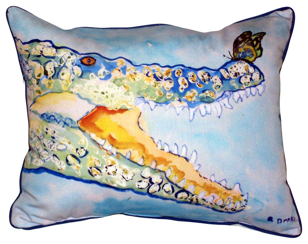 Croc & ButterFly Small Indoor/Outdoor Pillow 11x14 - Set of Two