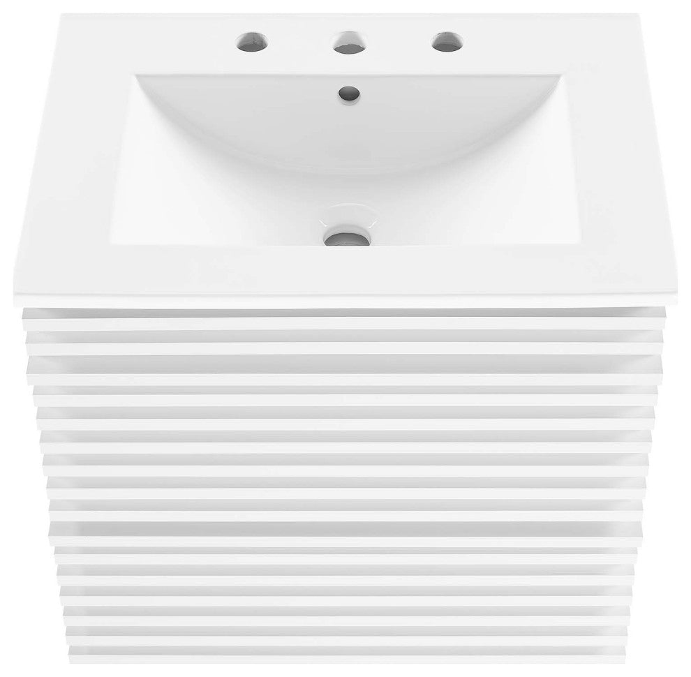 Render 24" Wall-Mount Bathroom Vanity, White White