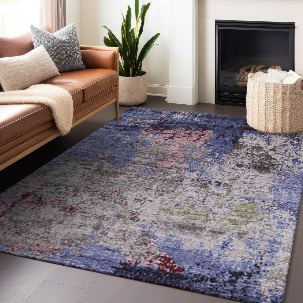 Machine Washable Indoor/Outdoor Chantille ACN1911 Plum 10' x 14' Rug