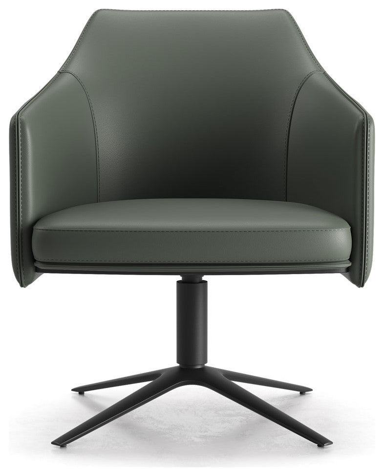 Clayton Accent Chair, Olive Leather