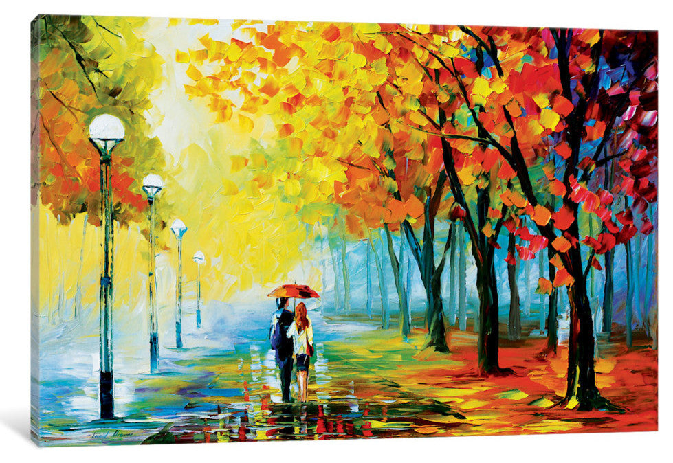 "Fall Drizzle Gallery" by Leonid Afremov, 26x18x1.5"