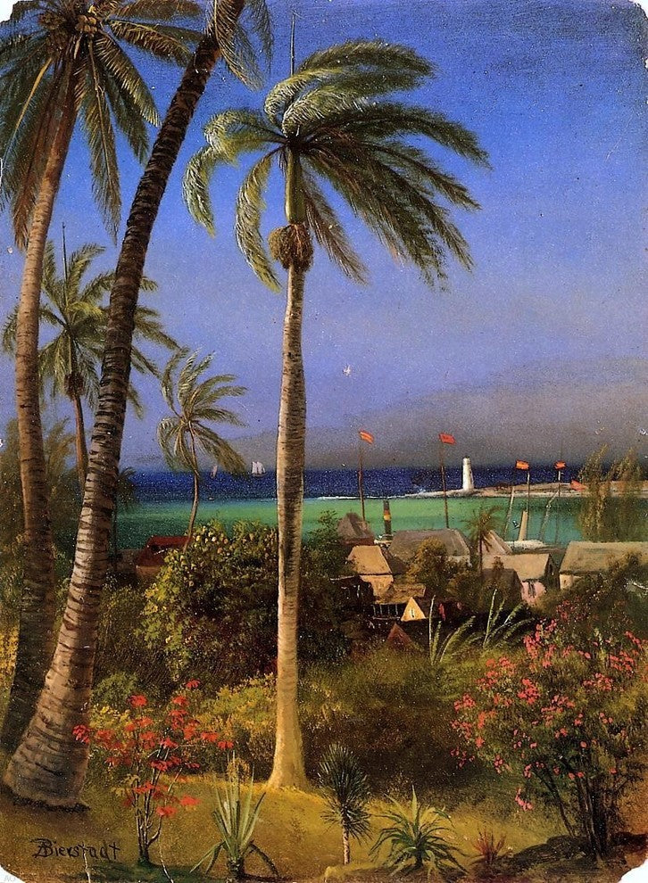 Albert Bierstadt Bahamian View, 21"x28" Wall Decal Print