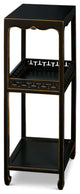 31.75 Inch Distressed Black Elmwood Chinese Peking Pedestal