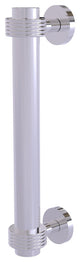 8" Door Pull With Groovy Accents, Polished Chrome