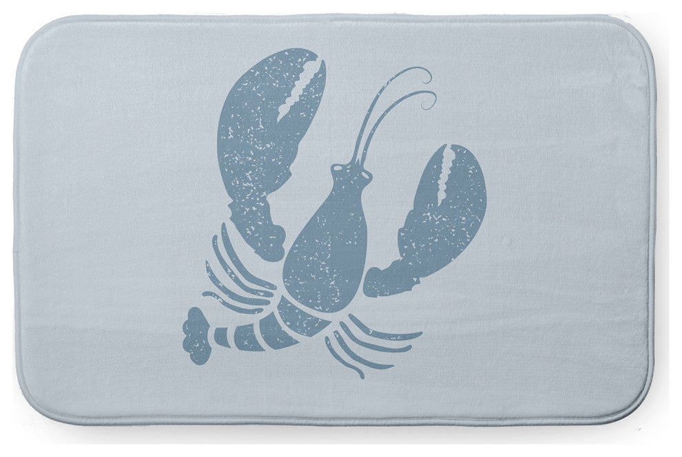 34" x 21" Lobster Bathmat, Dusty Smoke