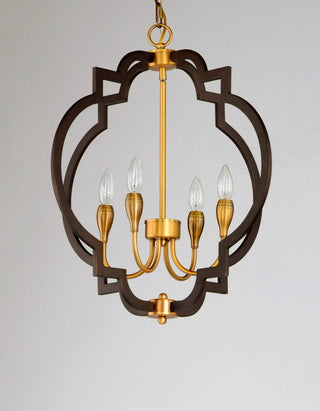 Maxim 20293 Crest 22"W 4 Light Chandelier - Oil Rubbed Bronze and Antique Brass