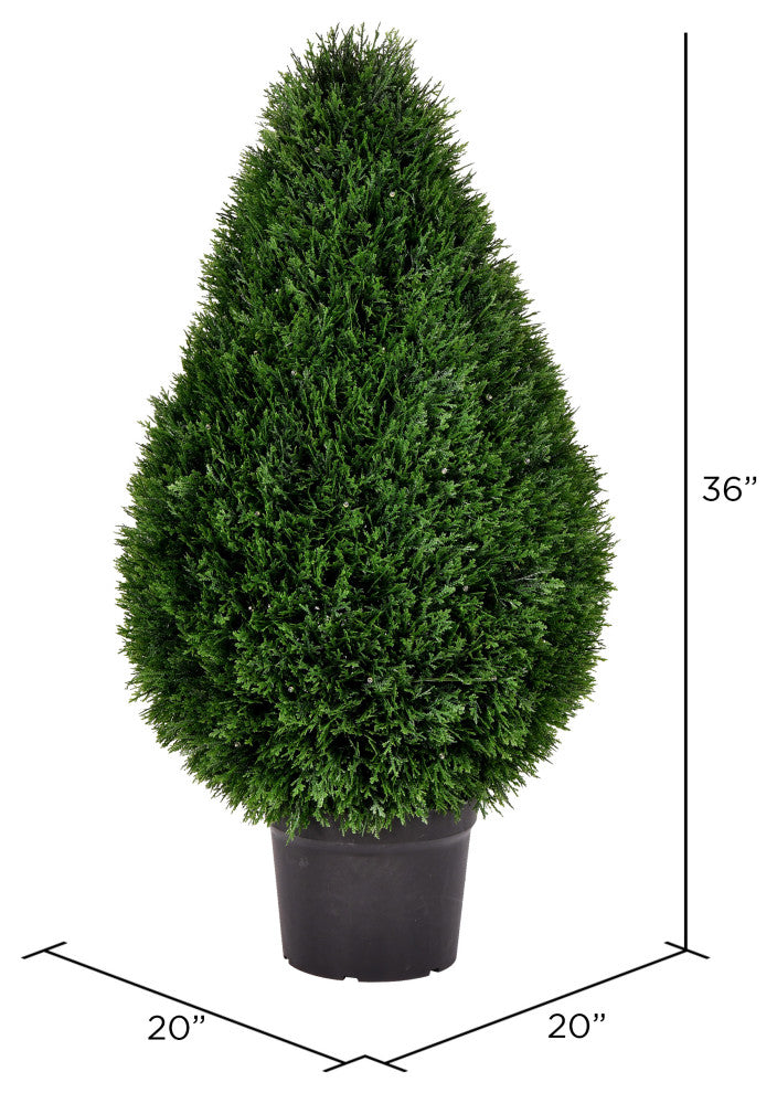 Vickerman 36" Cedar teardrop Shaped, Pot, UV