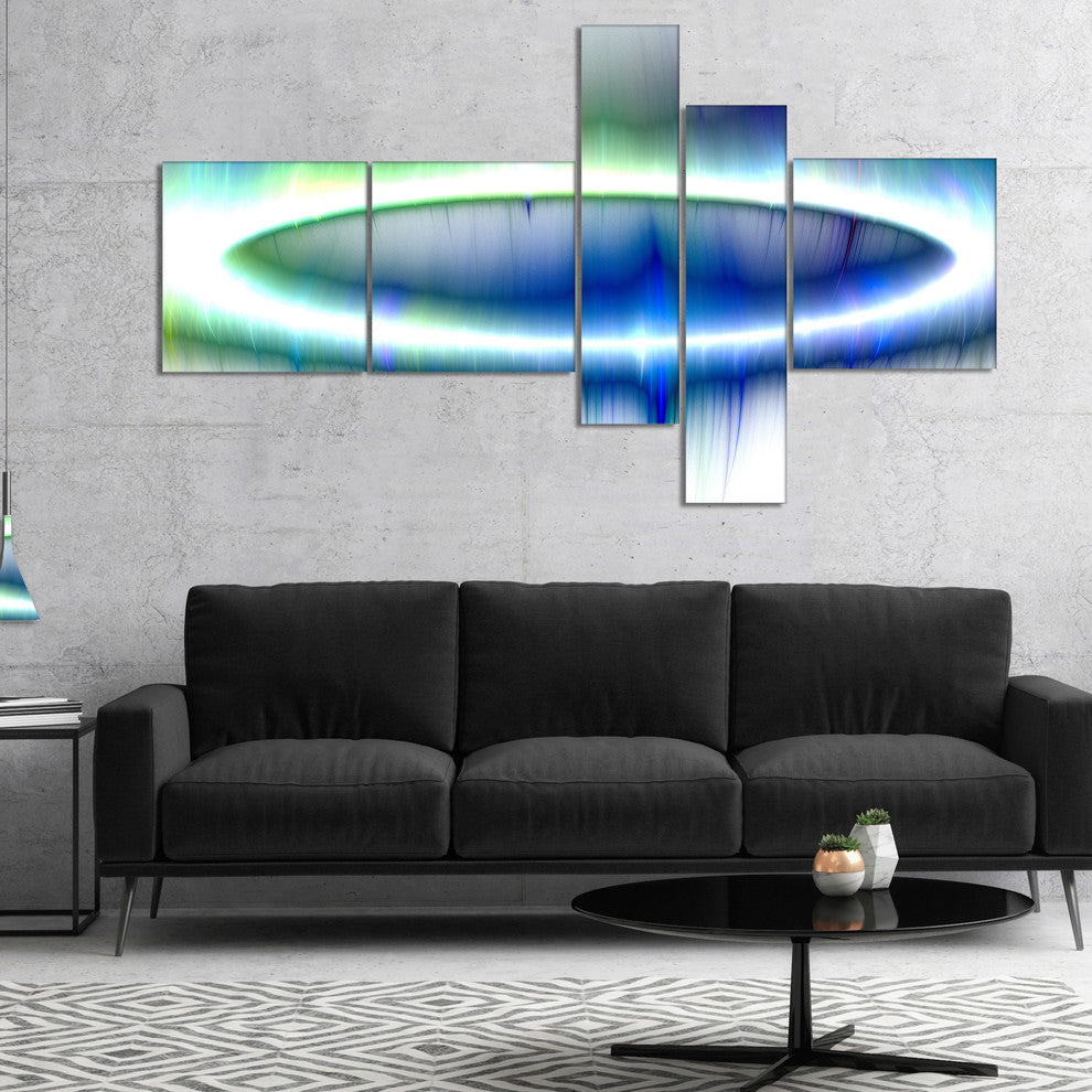 Beautiful Blue Northern Lights, Abstract Canvas Art Print, 60"x32", 5 panels