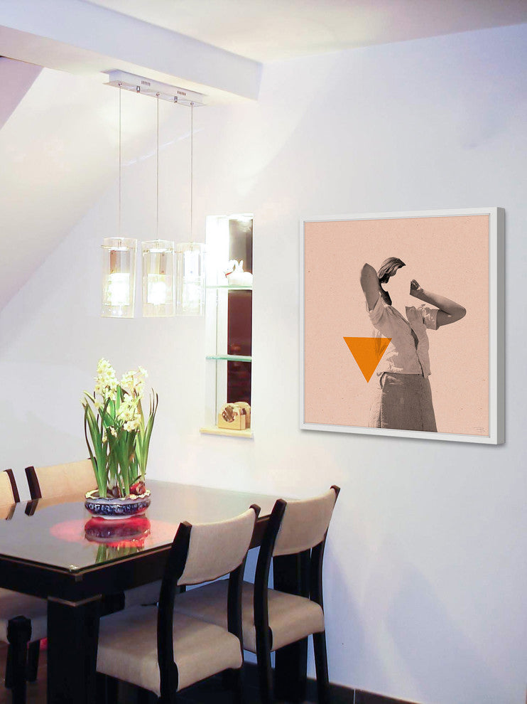 Marmont Hill, "No Face Rosa IV" by Bengoa Vazquez Framed Painting Print, 32x32