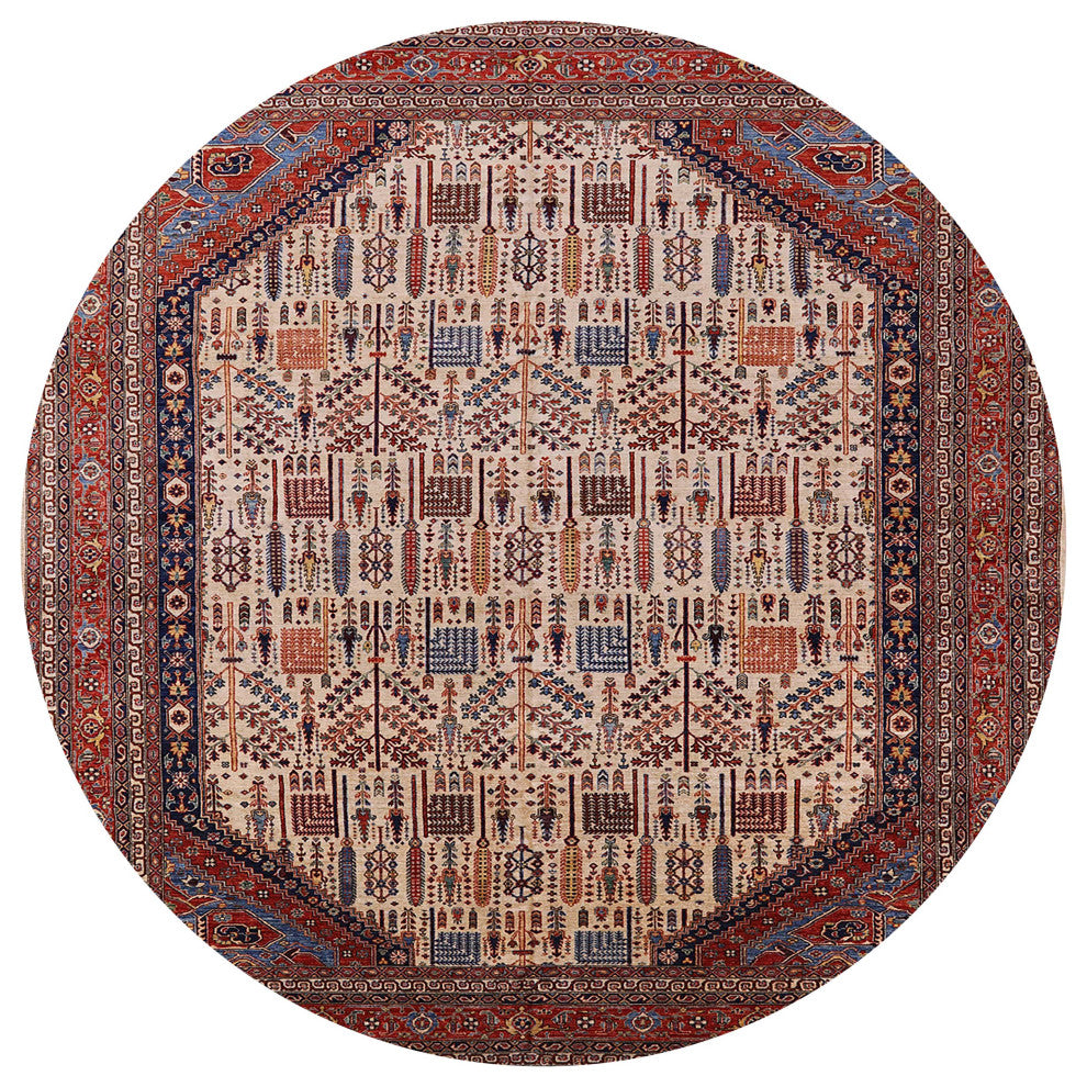 Ahgly Company Indoor Round Mid-Century Modern Area Rugs, 4' Round