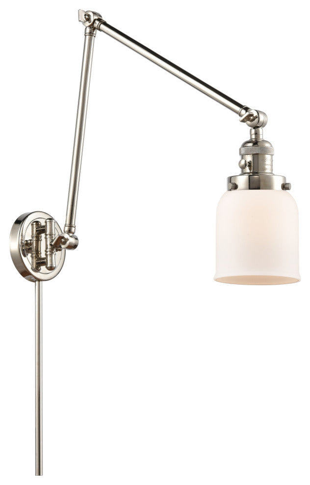 Bell Swing Arm With Switch, Polished Nickel, Matte White, Matte White