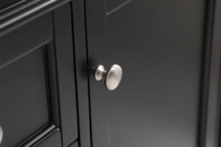 Home Living Vanity with Carrara White Marble Countertop, Black, 32", Single Sink