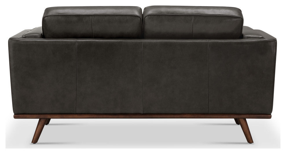 Positano Leather Loveseat, Gray