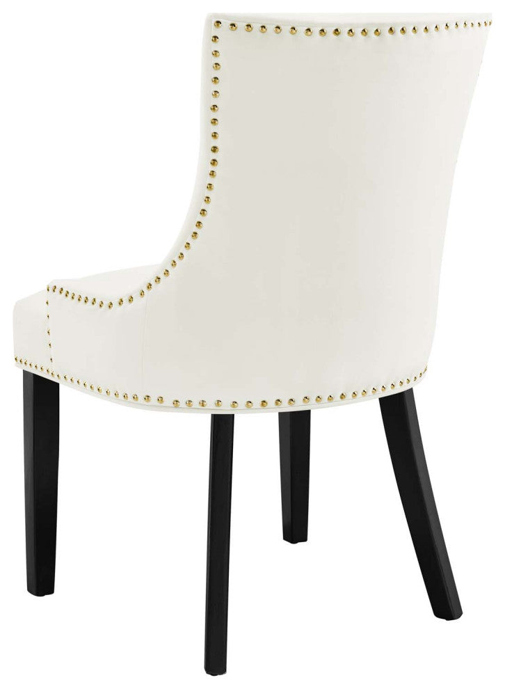 Dining Chair, Nailhead, Set of 2, White, Velvet, Modern, Bistro Hospitality