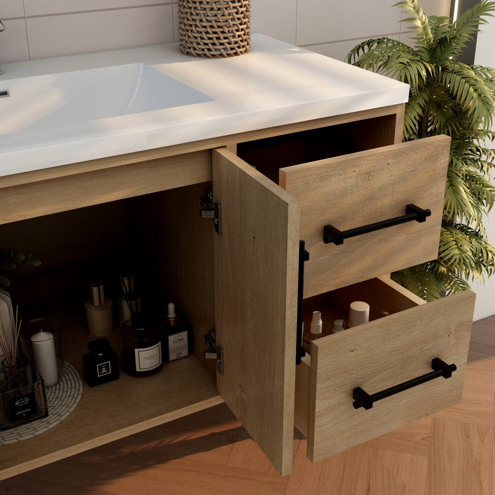 Victoria 48" Solid Wood Bath Vanity, Oak