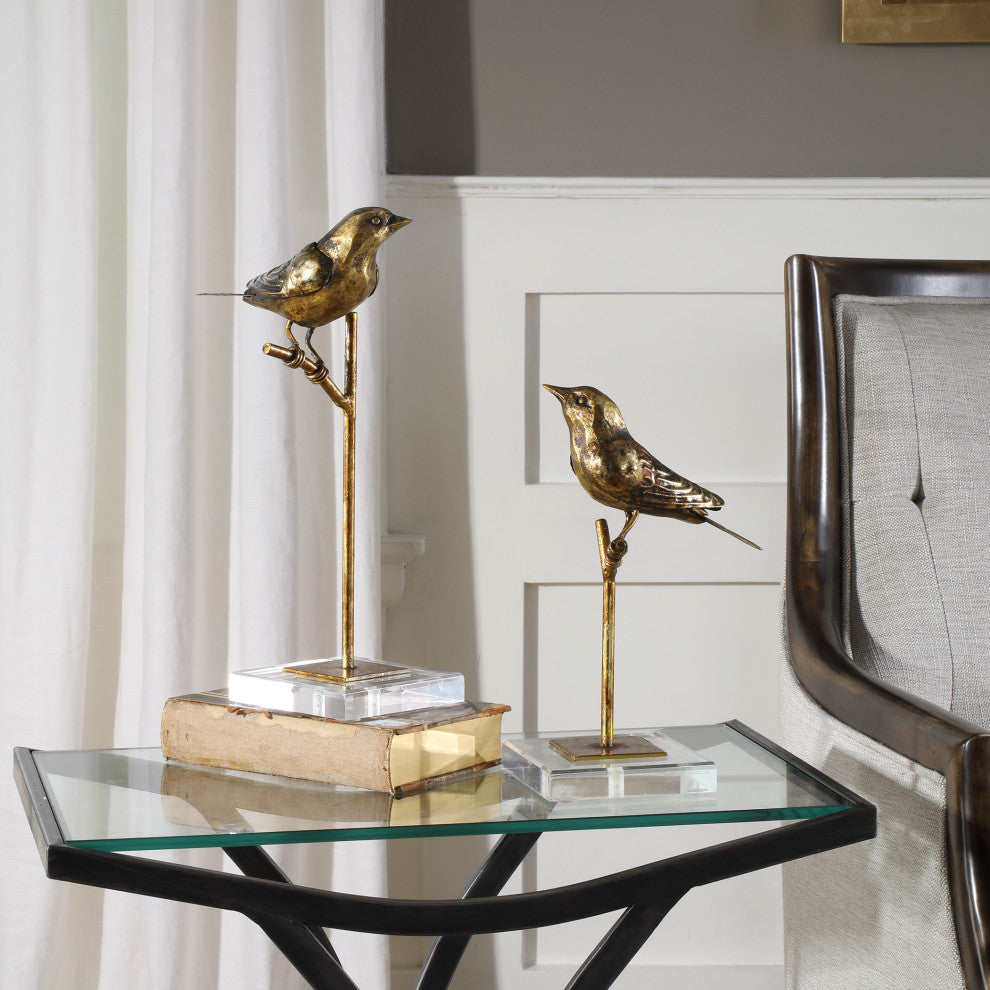 Uttermost Passerines Bird Sculptures, Set of 2