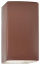 Ambiance Small Rectangle Outdoor Wall Sconce, Open, Canyon Clay, LED