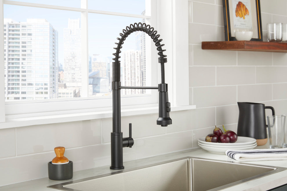 Parma 1H Pre-Rinse Pull-Down Kitchen Faucet 1.75gpm, Satin Black