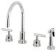 KS8721CMLBS 8" Widespread Kitchen Faucet With Brass Sprayer, Polished Chrome