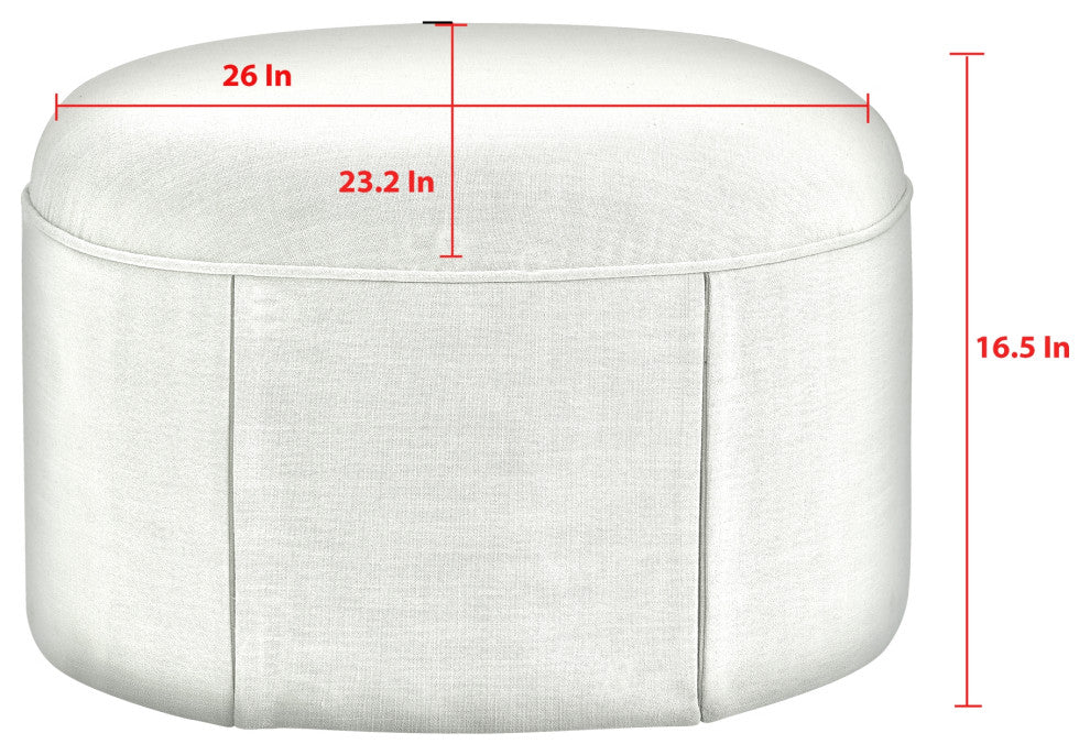 Rustic Manor Blanca Ottoman, Upholstered, Linen, Beige