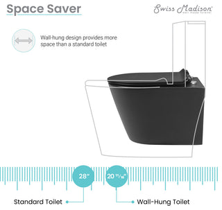 Calice Wall-Hung Round Toilet Bowl, Matte Black