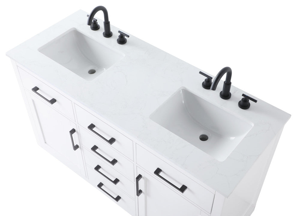 Home Living 54" Double Bathroom Vanity, White