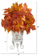 20" Autumn Maple Leaf Artificial Plant, Metal Planter