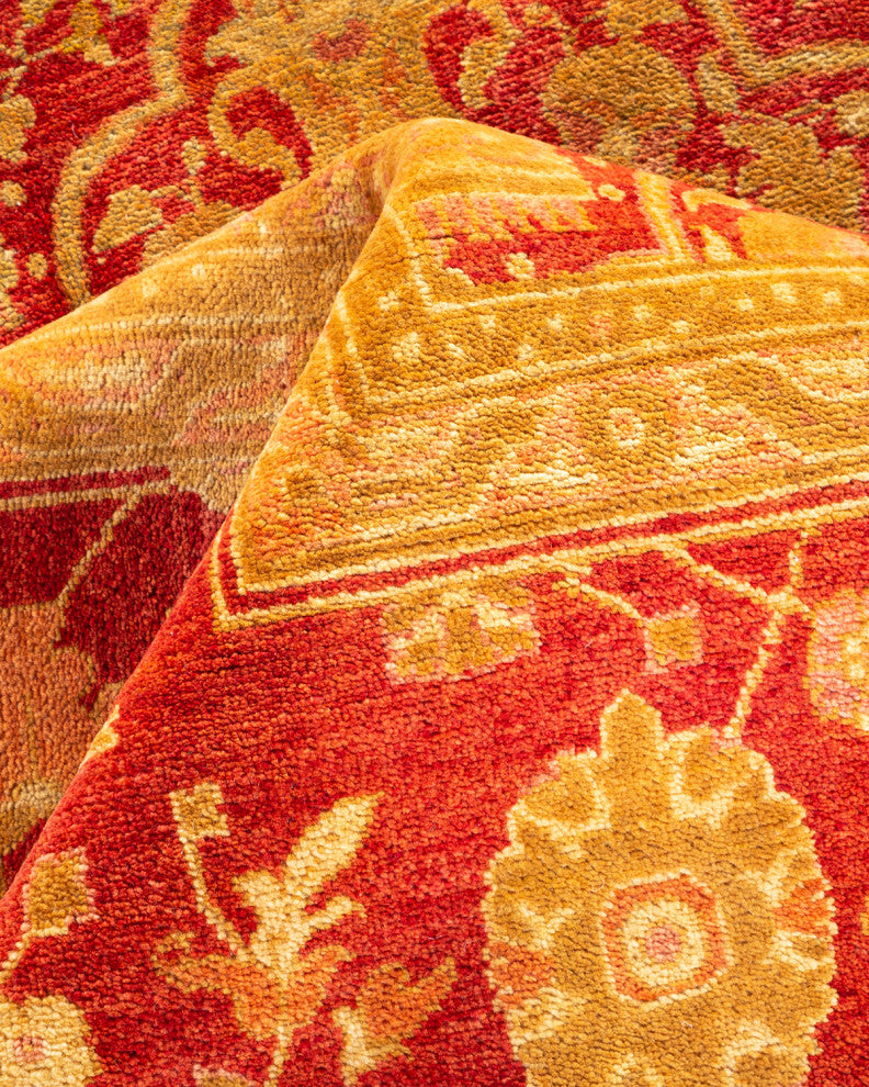 Eclectic, One-of-a-Kind Hand-Knotted Area Rug Red, 8'2"x15'5"