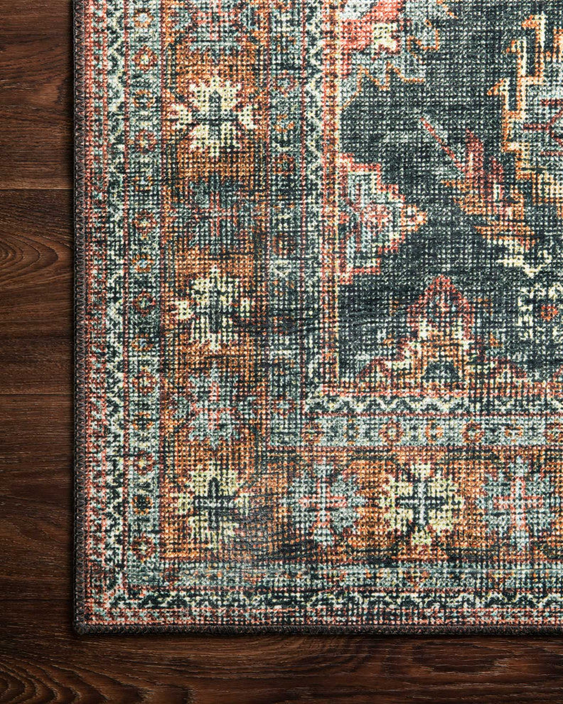 Printed Sea / Rust Skye Area Rug by Loloi II, Sea/Rust, 2'3"x3'9"
