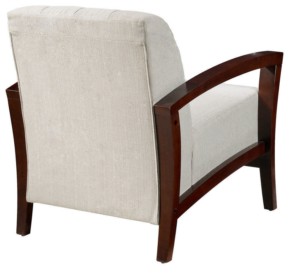 Modern Contemporary Fabric Armchair, Taupe, Fabric, Wood