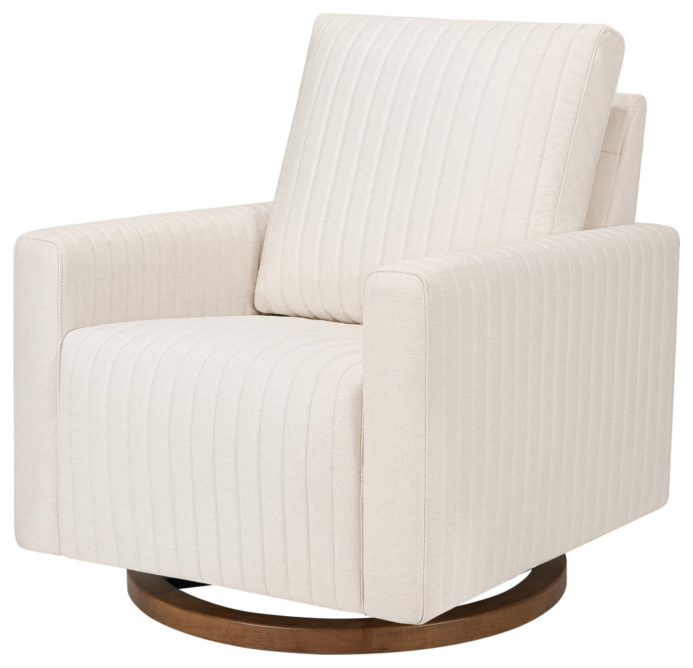 Poe Channeled Swivel Glider, Water Repellent and Stain Resistant, Performance Cream Eco-Weave