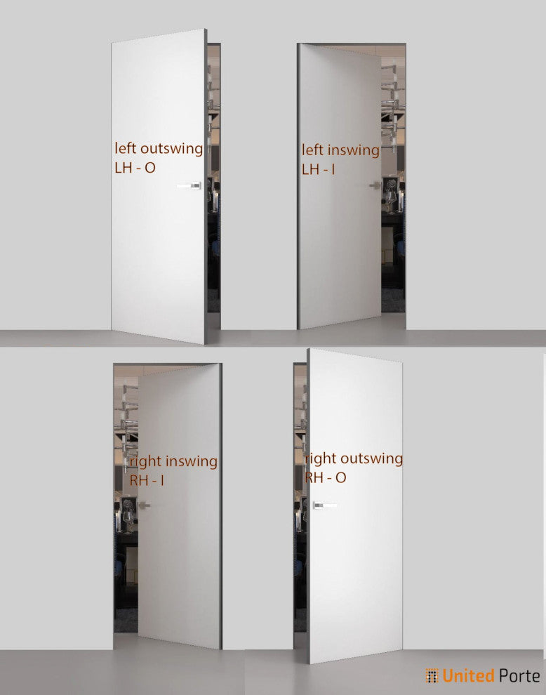 Invisible Solid Hidden Door with Handle | Planum 0010 24x80 Left-hand Outswing
