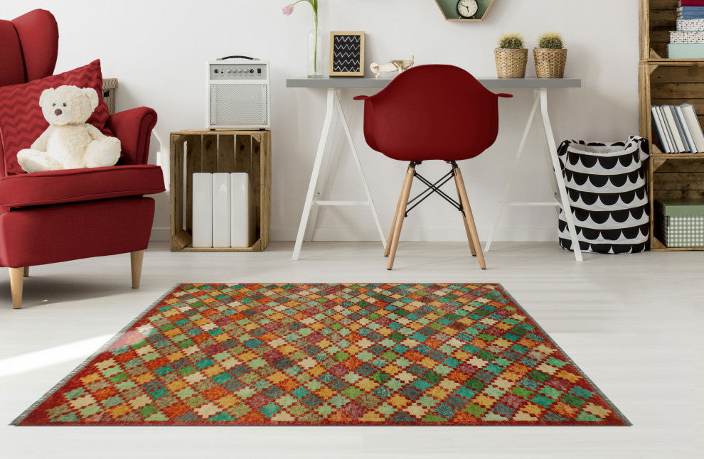 Balochi Lavonne Rust/Gold Rug, 3'10x5'10