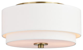 Vaxcel Lighting C0278 Burnaby 2 Light 13"W Flush Mount Drum - Matte Brass