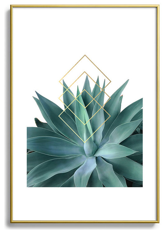Gale Switzer Agave geometrics Metal Framed Art Print