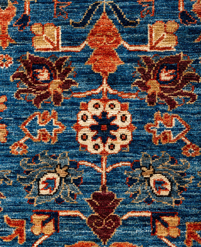 Serapi One-of-a-Kind Hand-Knotted Area Rug Light Blue, 6'4" x 8'9"