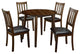 Benzara BM236574 Wooden Dining Table, Ladder Back Style Chairs, Set of 5, Brown